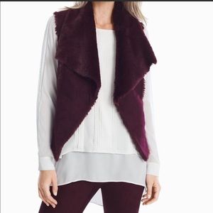 WHBM Burgundy soft faux suede vest